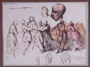「ショパンのレポロネーズ」の研究、1850（紙にペンとインクとトイレ） 作： Antar Teofil Kwiatowski